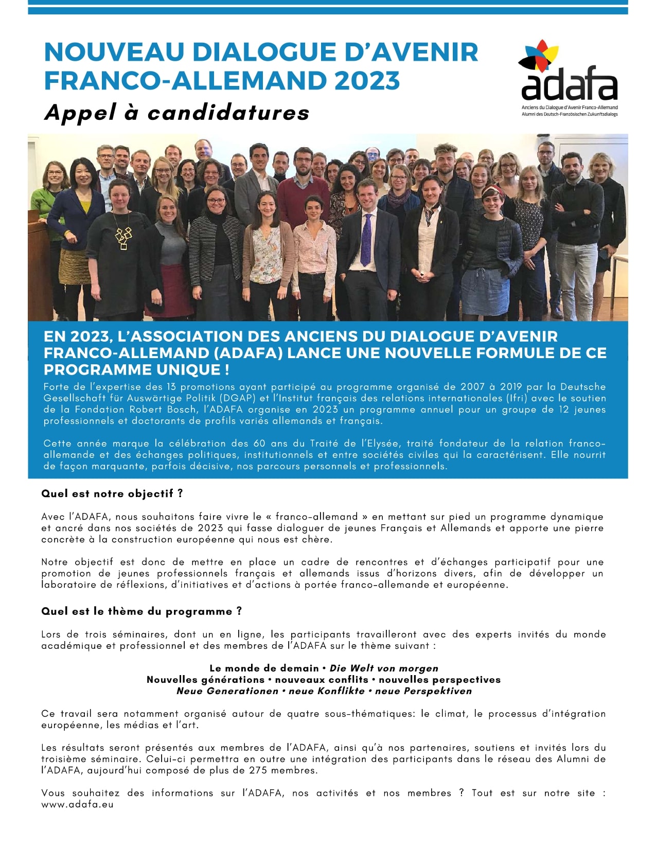 Appel à candidatures